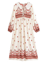 Load image into Gallery viewer, Bohemian Maxi Dress Women Long Sleeve Floral Printed Holiday Beach Long Dress
