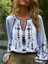 Load image into Gallery viewer, Floral Embroidery, Linen Cotton Shirts ,Boho Blusas

