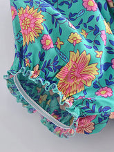 Load image into Gallery viewer, Floral Print ,Beach Sleeveless Crop Tops, Bohemian Ruffles Camis
