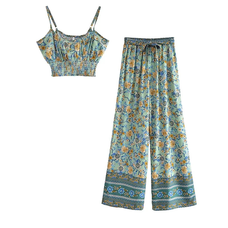 Two Piece Outfits, Tops and Pants ,Boho Sets