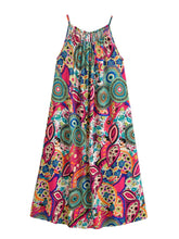 Load image into Gallery viewer, Floral Print, Backless Sexy Maxi Dress,Boho Dress with Pockets
