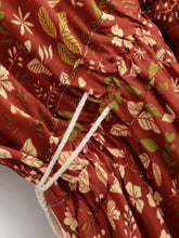 Load image into Gallery viewer, Brown Floral Tassel Beach Bohemian Maxi Dress  Vacation Boho Dress
