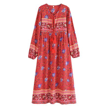 Load image into Gallery viewer, Lace-up Tassel,Bohemian Dress,Boho Dress Robe
