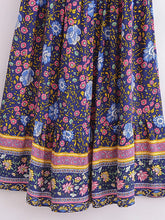 Load image into Gallery viewer, Green Floral Print ,Bohemian Maxi Dress,Boho Dress
