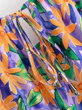 Load image into Gallery viewer, Floral Print, Backless Sexy Maxi Dress,Boho Dress with Pockets
