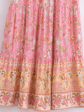 Load image into Gallery viewer, Pink Floral Print ,Beach Bohemian Skirt,Boho Skirts
