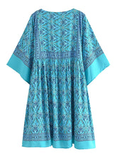 Load image into Gallery viewer, Red Floral Print,Vacation Mini Dress, Boho Sundress
