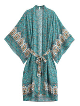 Load image into Gallery viewer, Wild Flower Print ,Batwing Sleeve Beach Bohemian Kimono,Boho Bikini Cover-ups
