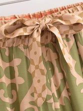 Load image into Gallery viewer, Geometric Floral Print ,Wide Leg Bohemian Pants , Boho Pant Pockets
