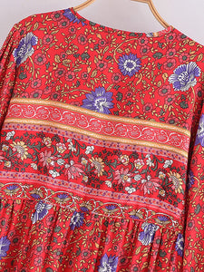 Lace-up Tassel,Bohemian Dress,Boho Dress Robe