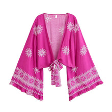 Load image into Gallery viewer, Wild Floral Print ,Boho Kimono,Bikini Cover-ups
