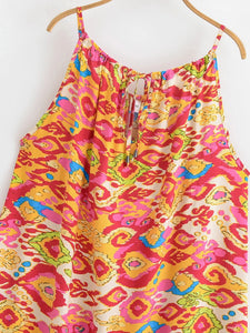 Floral Print, Backless Sexy Maxi Dress,Boho Dress with Pockets