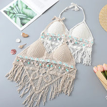 Load image into Gallery viewer, Hollow Out Tassel , Crop Tops Bohemian Vest,Boho Knitted Camis
