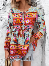Load image into Gallery viewer, Green Floral Peacock,Bohemian Mini Dress,Boho Dress
