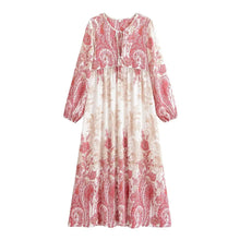Load image into Gallery viewer, Floral Printed Long Bohemian Dress Beach Holiday Maxi Dress
