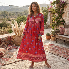 Load image into Gallery viewer, Lace-up Tassel,Bohemian Dress,Boho Dress Robe

