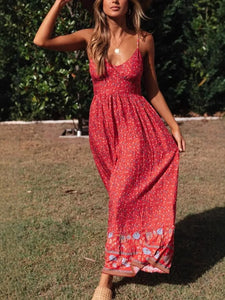 Strapless Bohemian Maxi Dress,Vacation Beach Boho Dress