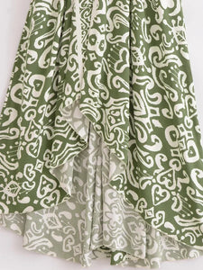 Geometric Print , Backless Sexy Maxi Dress ,Boho Dress