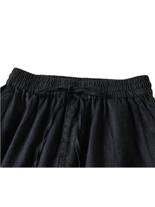 Solid  Linen Cotton ,Bohemian Pants