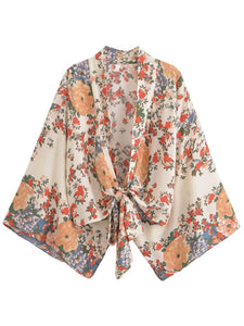 Bohemian Kimono, Boho Bikini Cover-ups,Yellow Floral