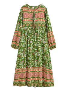 Sun Floral Print, Bohemian Maxi Dress, Boho Dress Robe