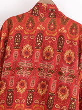 Load image into Gallery viewer, Bohemian Kimono, Boho Bikini Cover-ups,Red Floral
