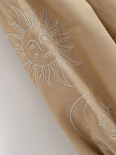 Load image into Gallery viewer, Star Embroidered, Linen Cotton Blouse ,Lace-up Tassel Boho Shirt
