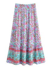 Load image into Gallery viewer, Wild Floral Print ,Bohemian Skirt with Pockets,Ruffles Boho Skirt
