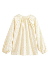 Load image into Gallery viewer, Daisy Floral Embroidery, Linen Cotton Shirts ,Boho Blusas
