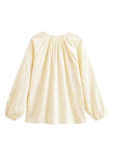 Daisy Floral Embroidery, Linen Cotton Shirts ,Boho Blusas