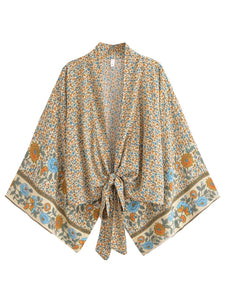 Bohemian Kimono, Boho Bikini Cover-ups,Red Floral