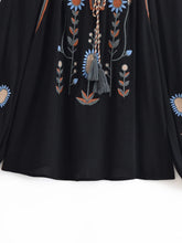 Load image into Gallery viewer, Floral Embroidery, Linen Cotton Shirts ,Boho Blusas
