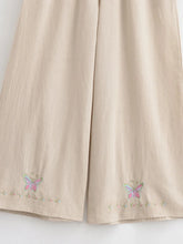 Load image into Gallery viewer, Floral Butterfly Embroidery ,Bohemian Wide Leg Pants ,Boho Trousers
