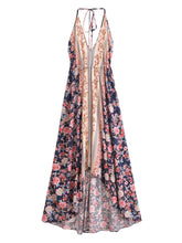 Load image into Gallery viewer, Wild Floral ,Open Back,Strapless Boho Dress
