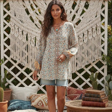 Load image into Gallery viewer, Floral Printed  Boho Blouse Shirts  Bohemian Blusas Tops
