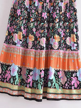 Load image into Gallery viewer, Blue Floral Print ,Beach Bohemian Skirt,Boho Skirts
