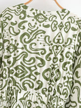 Load image into Gallery viewer, Ethnic Floral Long Sleeve Tassel Rayon Beach Bohemian maxi Dress
