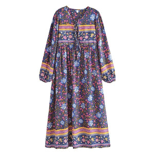 Lace-up Tassel,Bohemian Dress,Boho Dress Robe