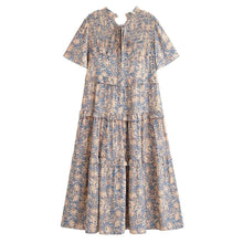 Load image into Gallery viewer, Floral Print Smocked Maxi Dress  Tiered Ruffle Dresses Bohemian Beach Sundress
