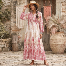 Load image into Gallery viewer, Floral Printed Long Bohemian Dress Beach Holiday Maxi Dress
