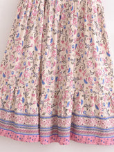 Load image into Gallery viewer, Green Floral Print ,Bohemian Maxi Dresses,Boho Dress
