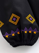 Load image into Gallery viewer, Geometry Embroidered ,Linen Cotton ,Lace-up Tassel Boho Shirt
