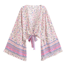 Load image into Gallery viewer, Wild Floral Print ,Short Kimono ,Bikini Cover-ups

