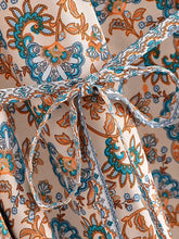 Load image into Gallery viewer, Elegant Lace-up Tassel Wild Floral Print Beach Bohemian Maxi Dress
