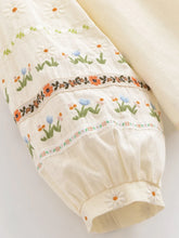 Load image into Gallery viewer, Floral Embroidery, Linen Cotton  Shirts ,Boho Blusas
