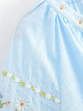 Load image into Gallery viewer, Floral Embroidery, Linen Cotton  Shirts ,Boho Blusas
