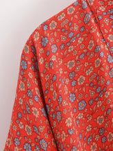 Load image into Gallery viewer, Bohemian Kimono, Boho Bikini Cover-ups,Red Floral
