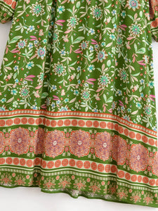 Sun Floral Print, Bohemian Maxi Dress, Boho Dress Robe