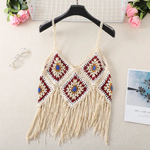 Load image into Gallery viewer, Hollow Out Floral EmbroideryBohemian Knitted  Boho Camis
