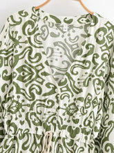 Load image into Gallery viewer, Ethnic Floral Long Sleeve Tassel Rayon Beach Bohemian maxi Dress
